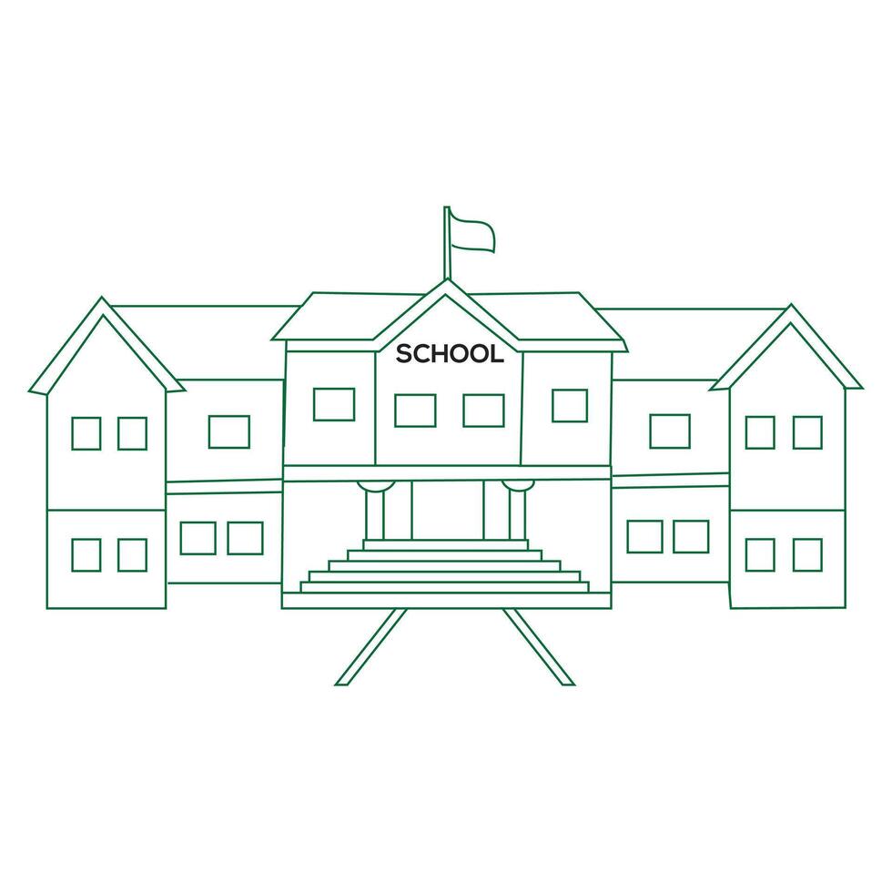 High school building line icon, outline vector sign, linear style pictogram isolated on white. Symbol, logo illustration. Editable stroke. Pixel perfect vector graphics