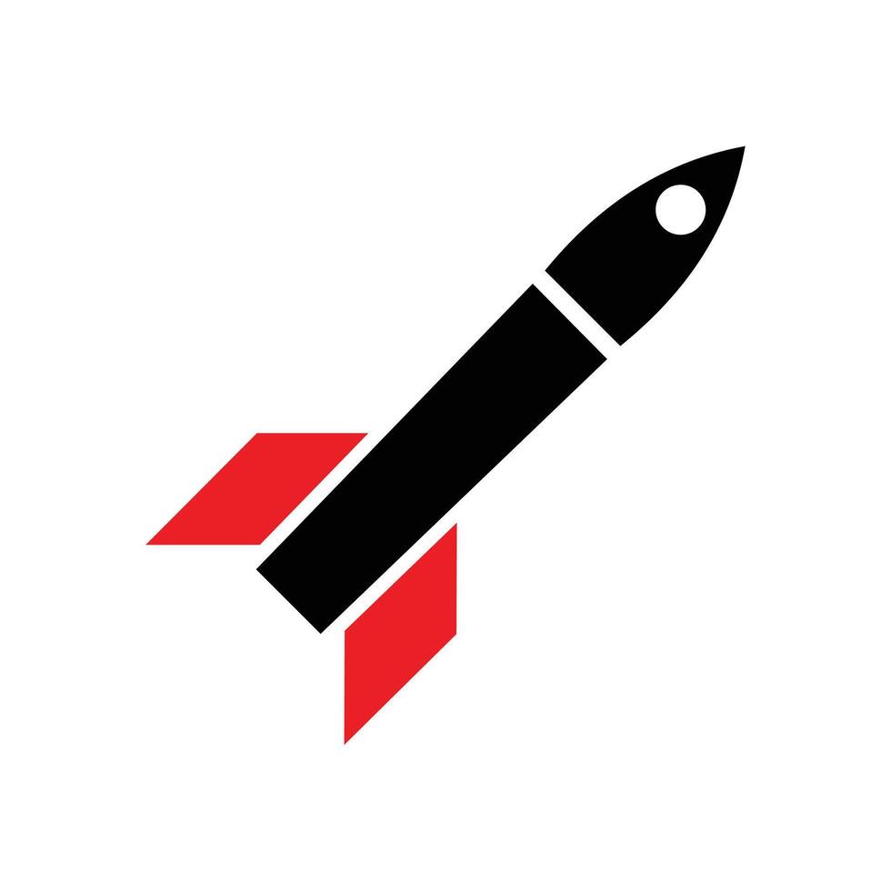 Missile Icon on Transparent Background vector