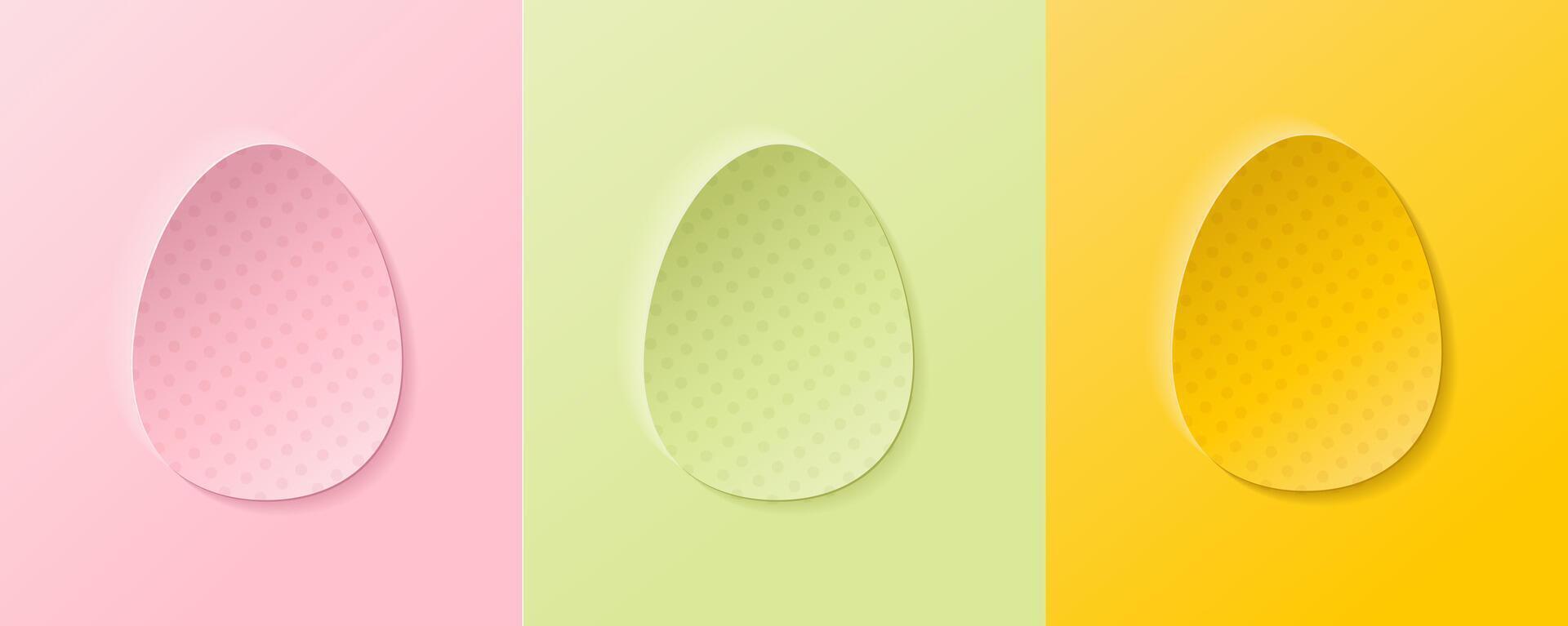 Set of 3D egg shaped frames with texture on pastel background. Collection of geometric backgrounds for cosmetic product. Elements for design. vector