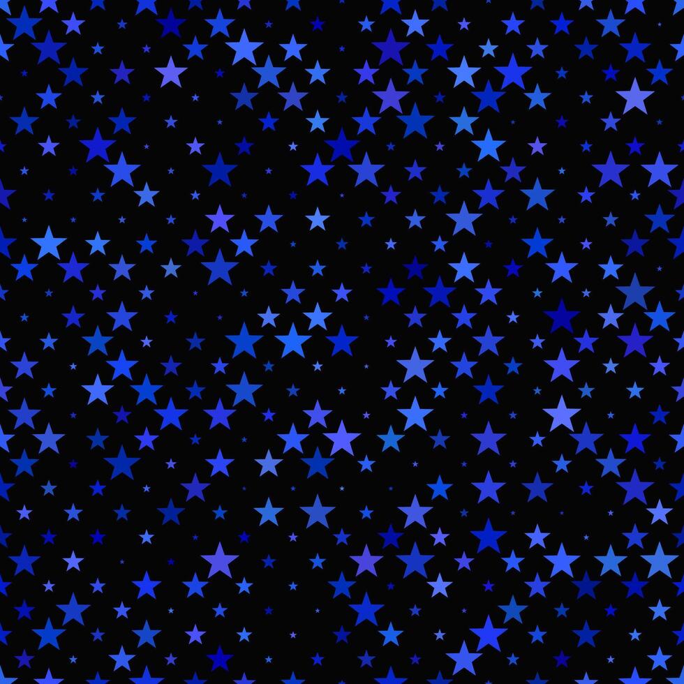 Blue abstract seamless pentagram star pattern background - vector design
