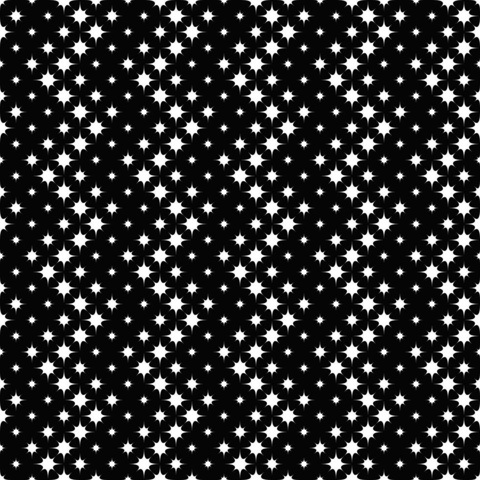 Seamless star pattern background design - black and white abstract vector graphic