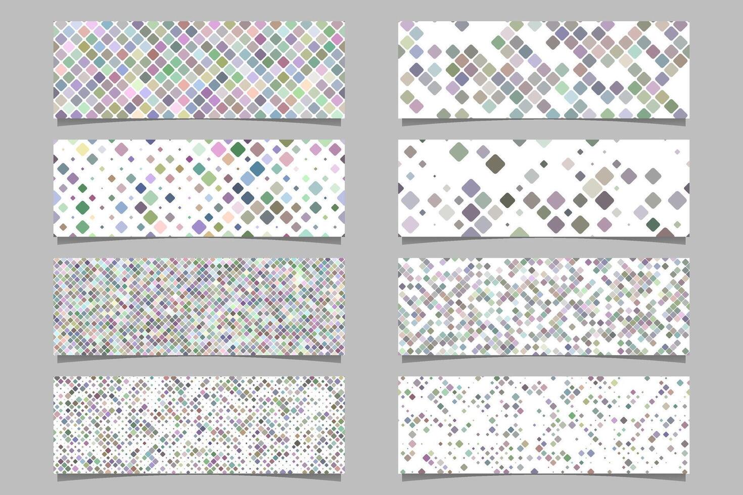 Grey abstract modern diagonal rounded square pattern banner background design set vector