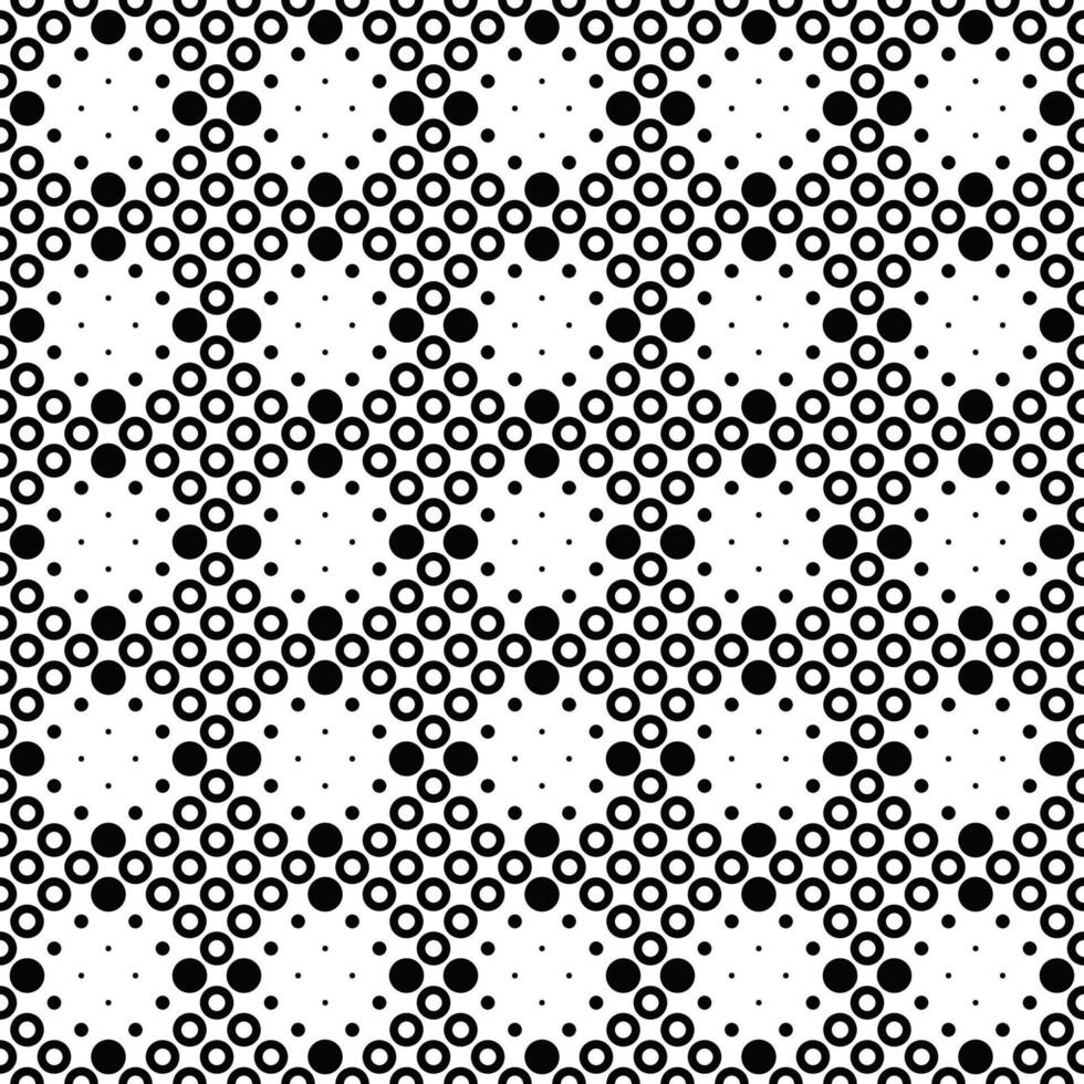 Seamless circle pattern background - abstract black and white vector