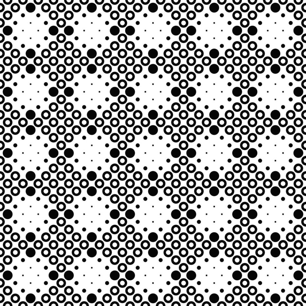 Seamless circle pattern background - abstract black and white vector graphic design from circles