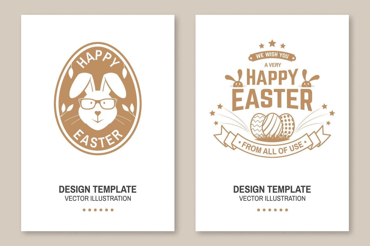 Happy Easter card, badge, logo, sign. Vector. Typography design with easter rabbit and hand eggs. Modern minimal style. For poster, greeting card, overlay, sticker. Easter Egg Hunt vector