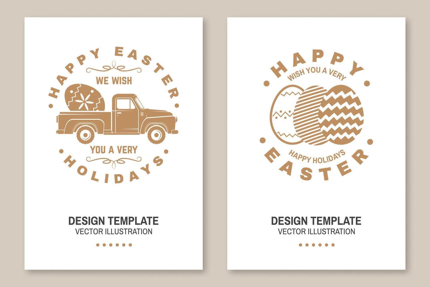 Happy Easter card, badge, logo, sign. Vector. Typography design with easter rabbit and hand eggs. Modern minimal style. For poster, greeting card, overlay, sticker. Easter Egg Hunt vector