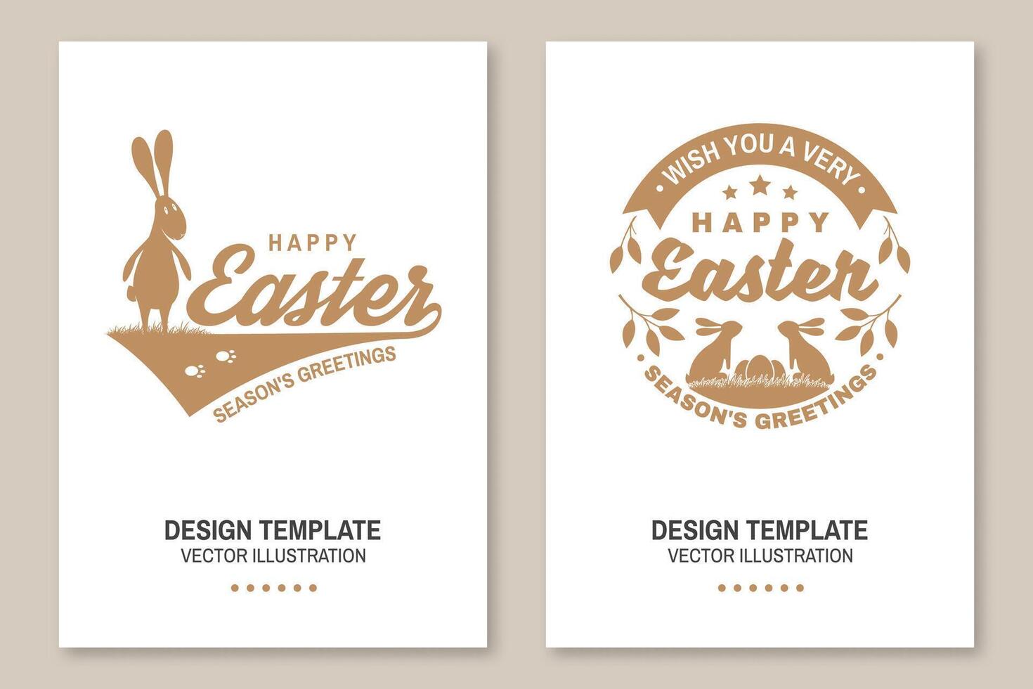 Happy Easter card, badge, logo, sign. Vector. Typography design with easter rabbit and hand eggs. Modern minimal style. For poster, greeting card, overlay, sticker. Easter Egg Hunt vector