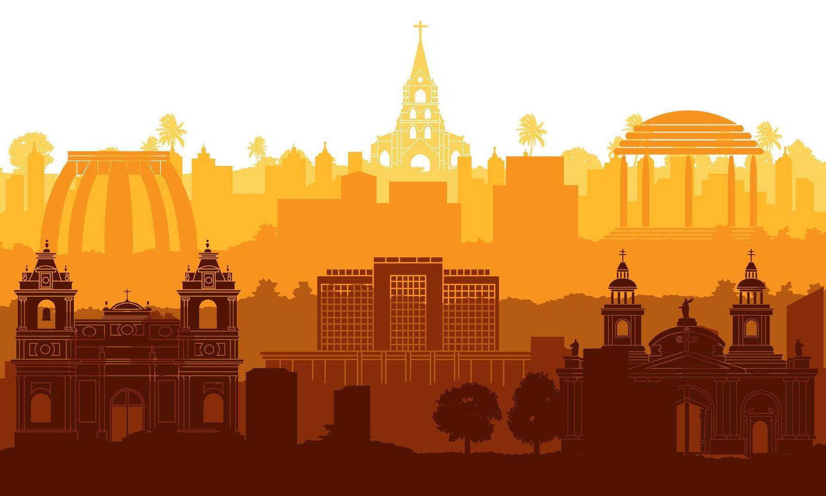 Costa Rica famous landmark silhouette style vector
