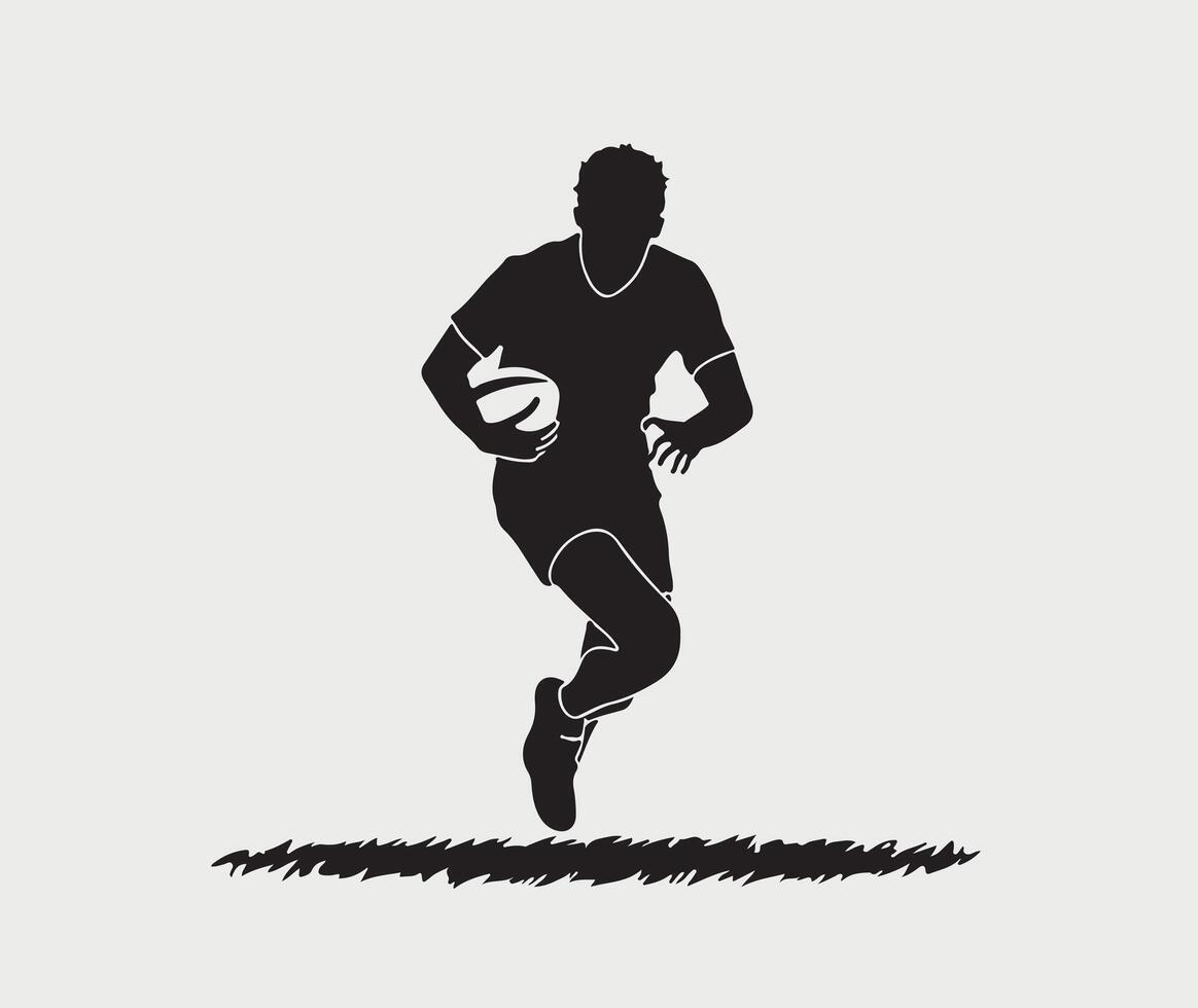 Silhouette of Rugby vector illustration on a white background