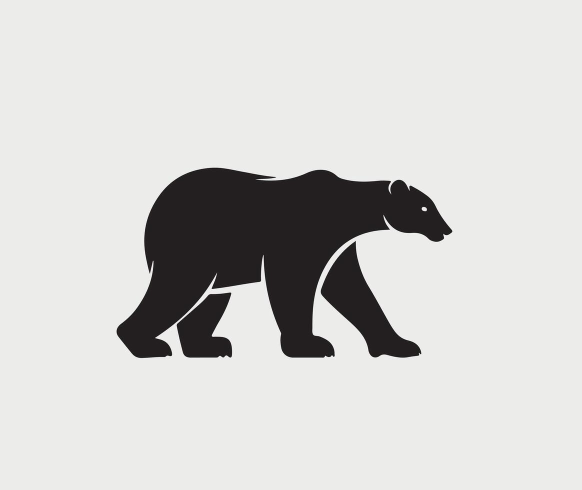 AI generated silhouette of bear vector illustration on a white background