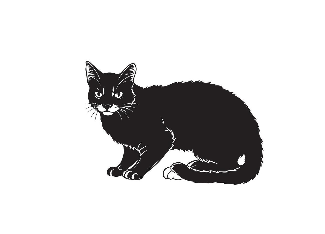 Cat silhouette vector illustration on a white background