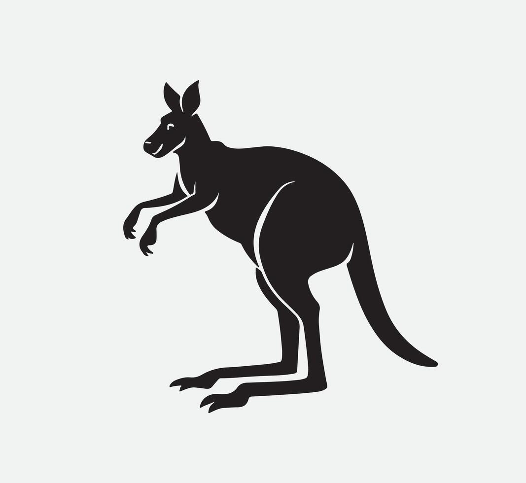 AI generated Silhouette kangaroo isolated on white vector