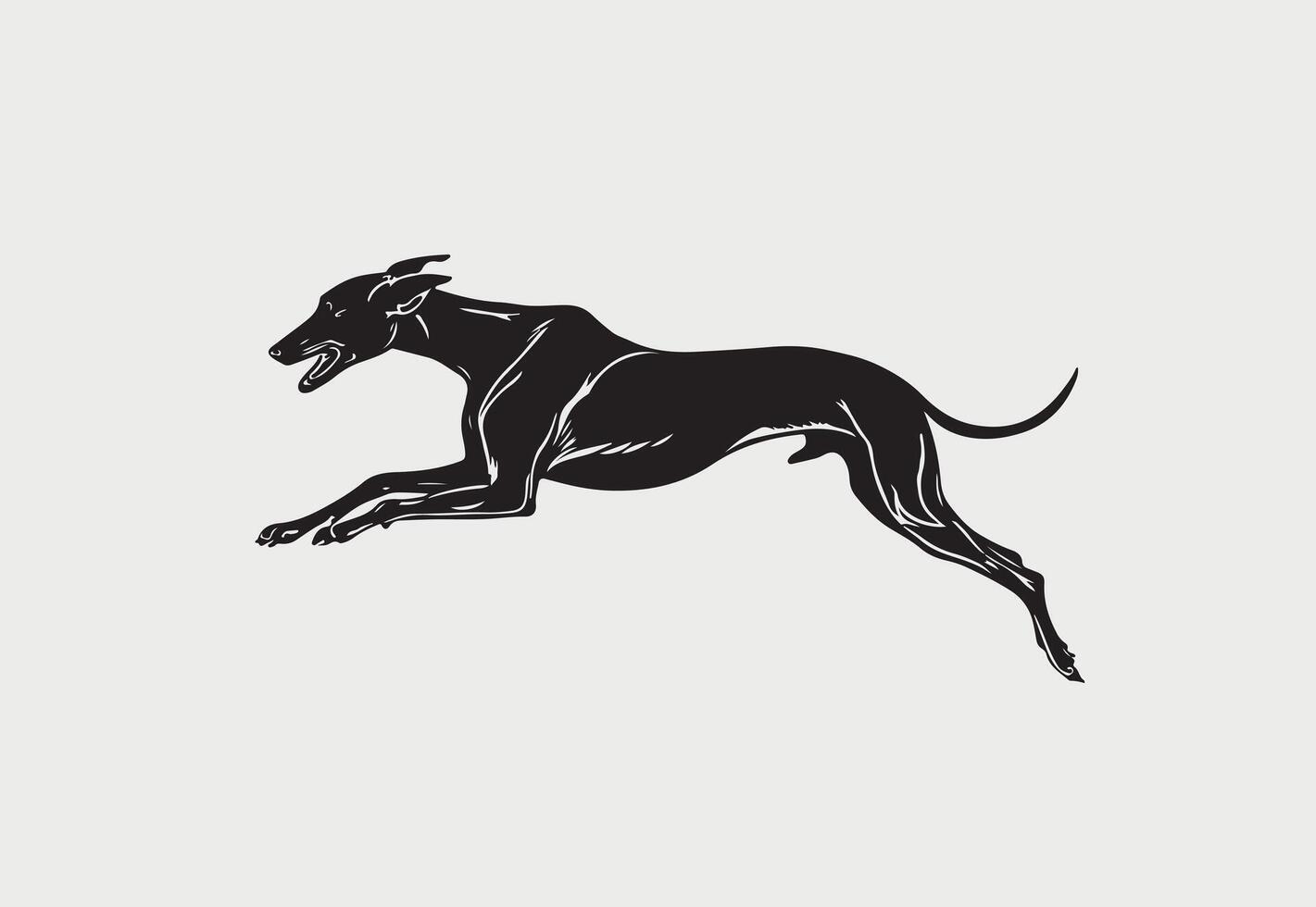 ai generado silueta de galgo vector ilustración en un blanco antecedentes