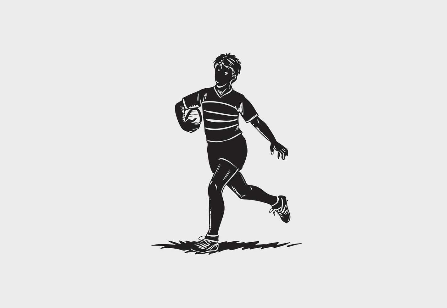 Silhouette of Rugby vector illustration on a white background