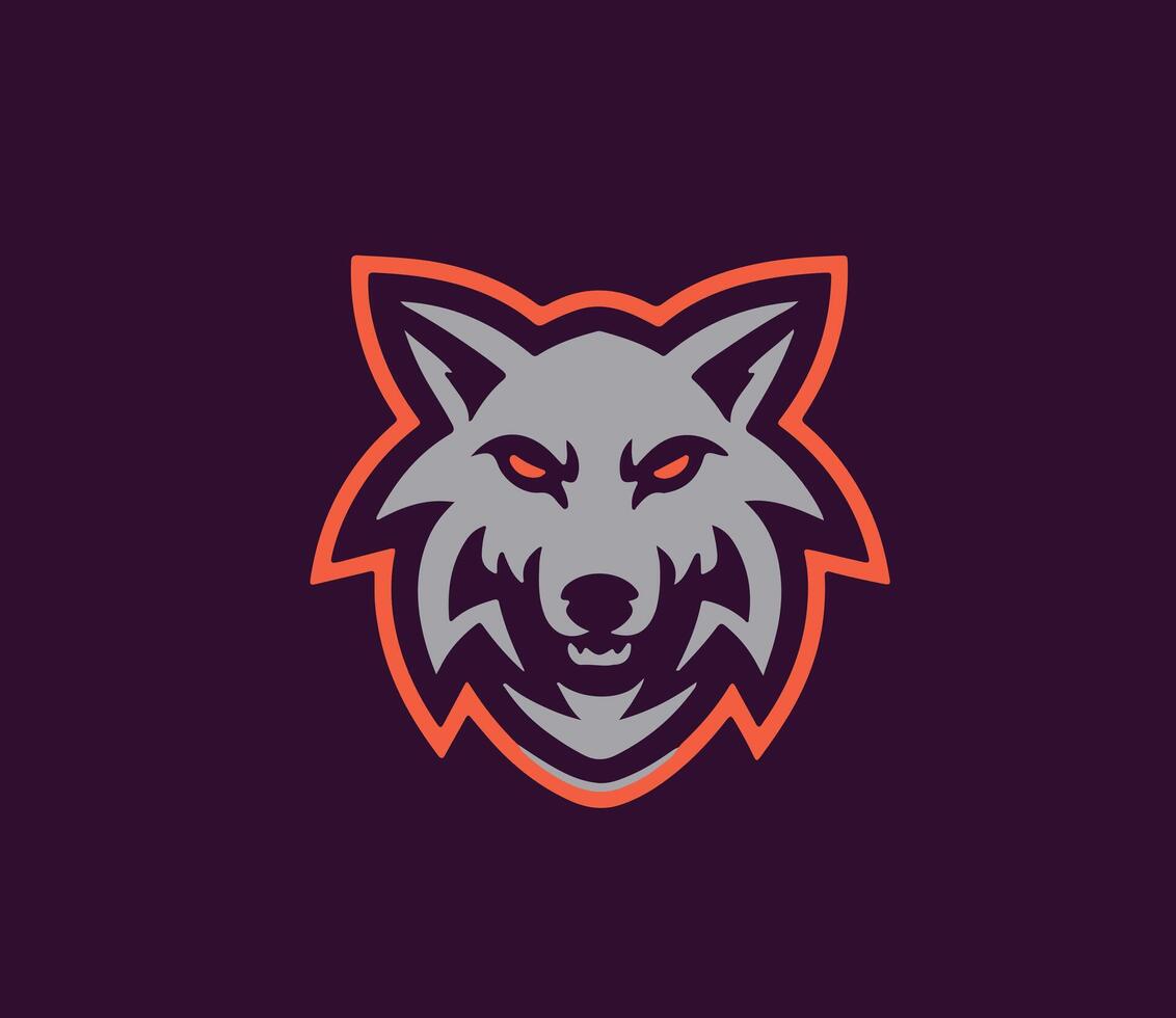 AI generated Wolf logo minimalist style vector