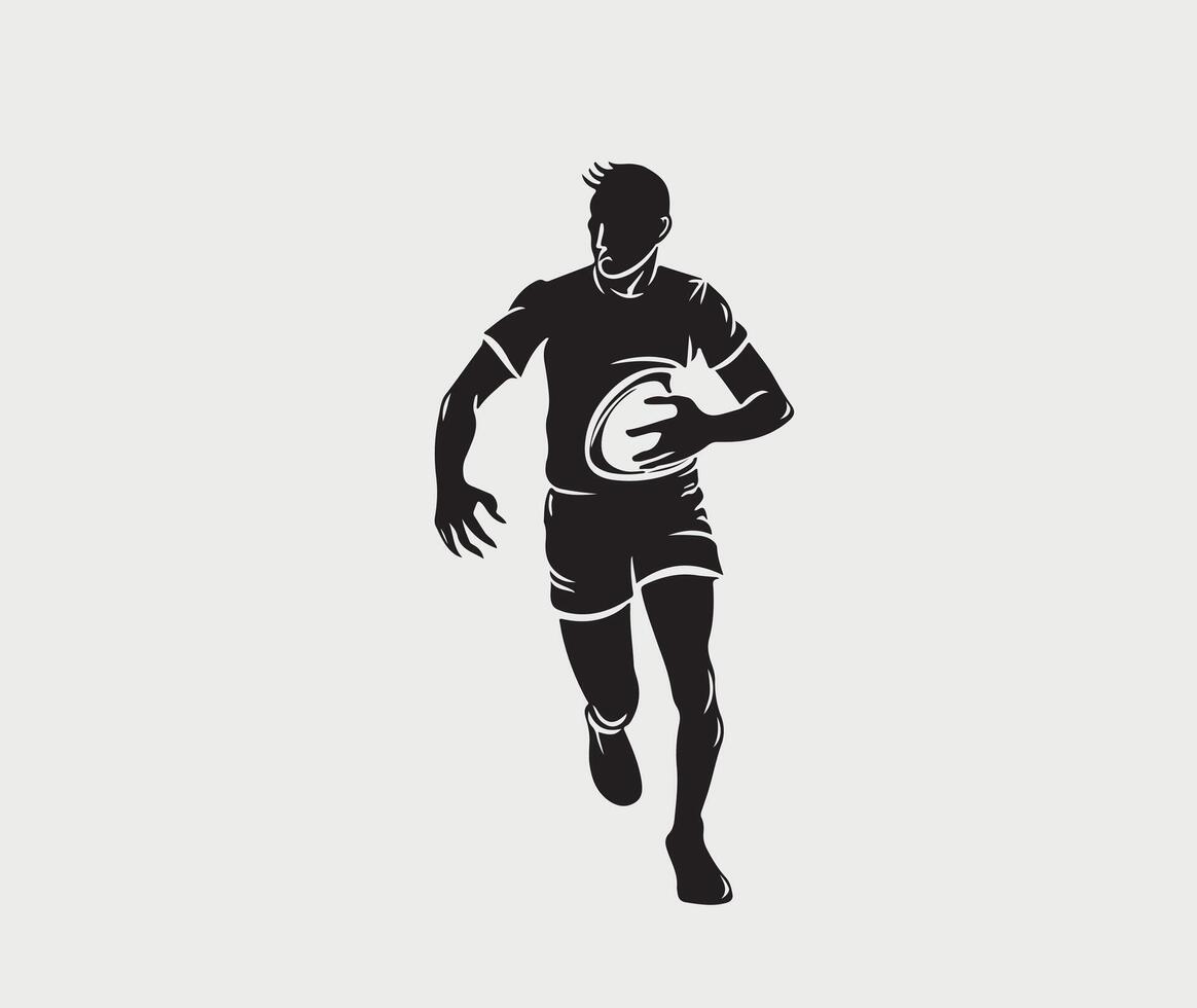 Silhouette of Rugby vector illustration on a white background