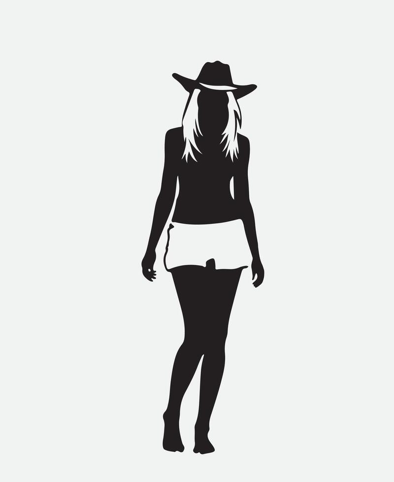 AI generated Silhouette of a Modal Girl standing pose vector