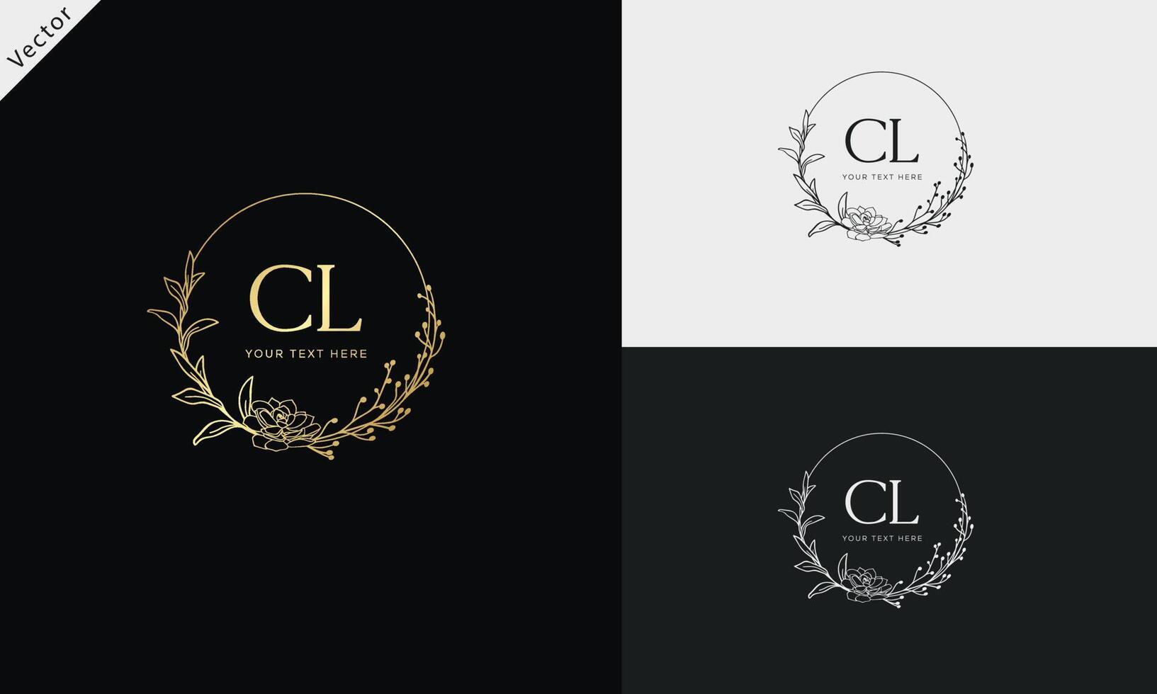 CL C L initial signature logo template. vector