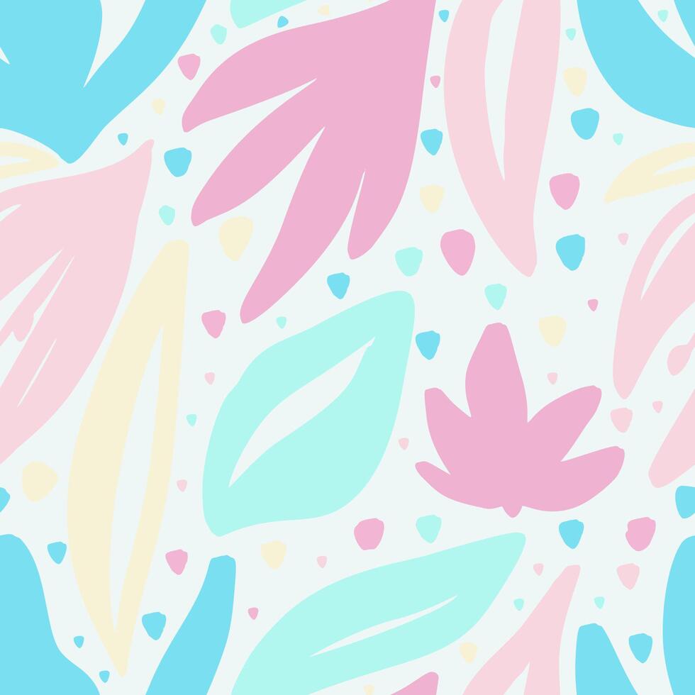 Abstract Pastel Floral Hand Drawn Seamless Pattern vector