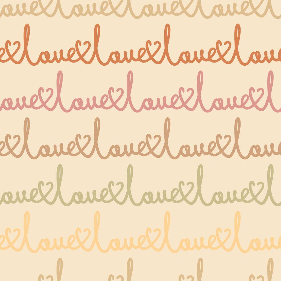 Love text one line word seamless pattern vector