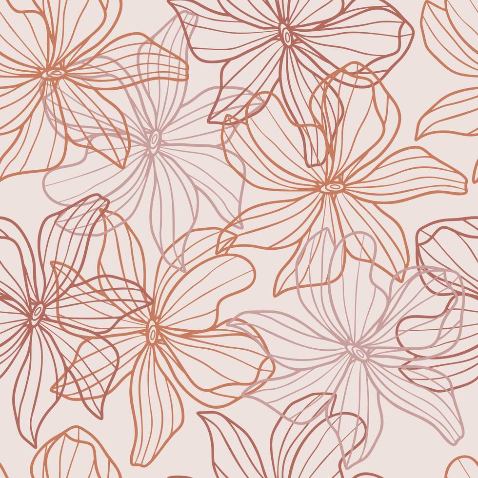 Floral Hand Drawn Sketch Seamless Pattern vector