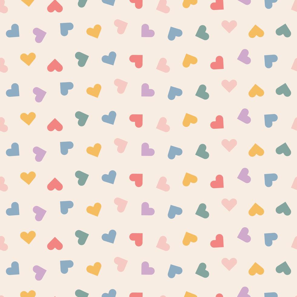 Vintage Hearts, Trendy Modern Seamless Pattern, Love and Valentine's Day Pattern vector