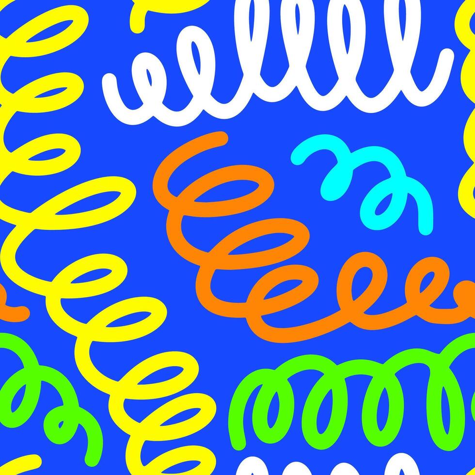 Abstract Modern Trendy Lines Hand Drawn Brushstrokes Seamless Pattern vector