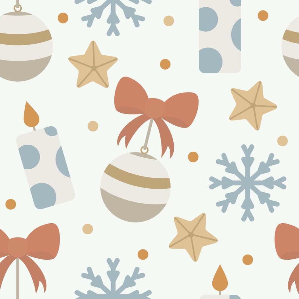Christmas Boho Seamless Pattern vector