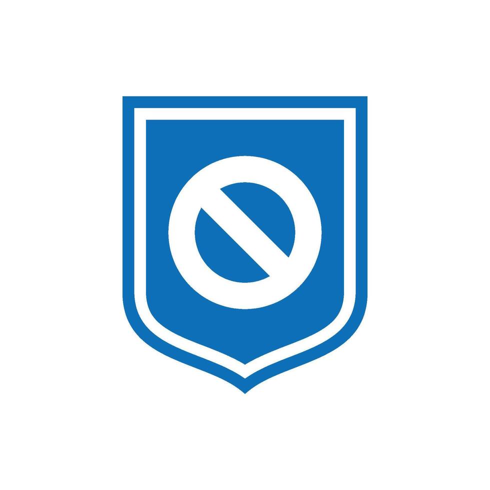 Prohibited Defense Shield Pictogram Icon Logo Template vector