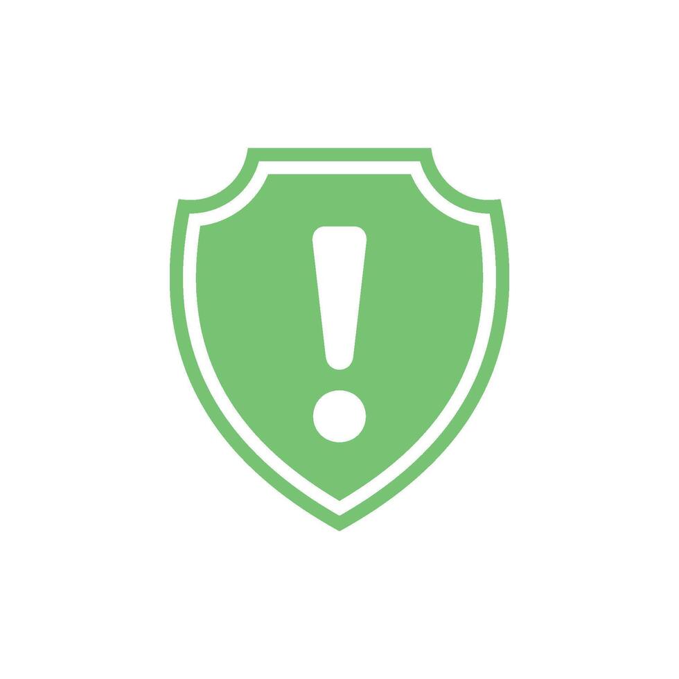 Exclamation Sign Shield Pictogram Icon Logo Template vector