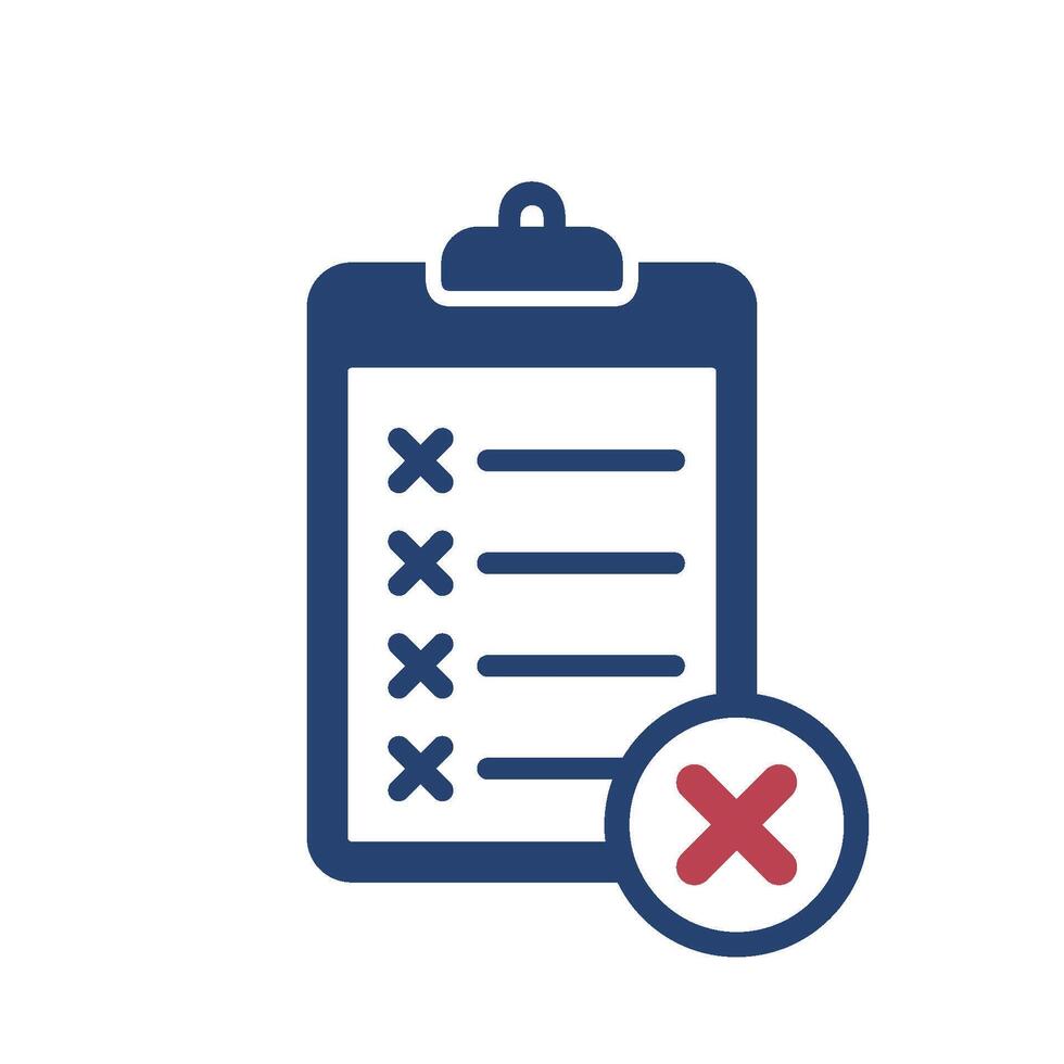 Denial Form Clipboard Icon Vector Template Illustration Design