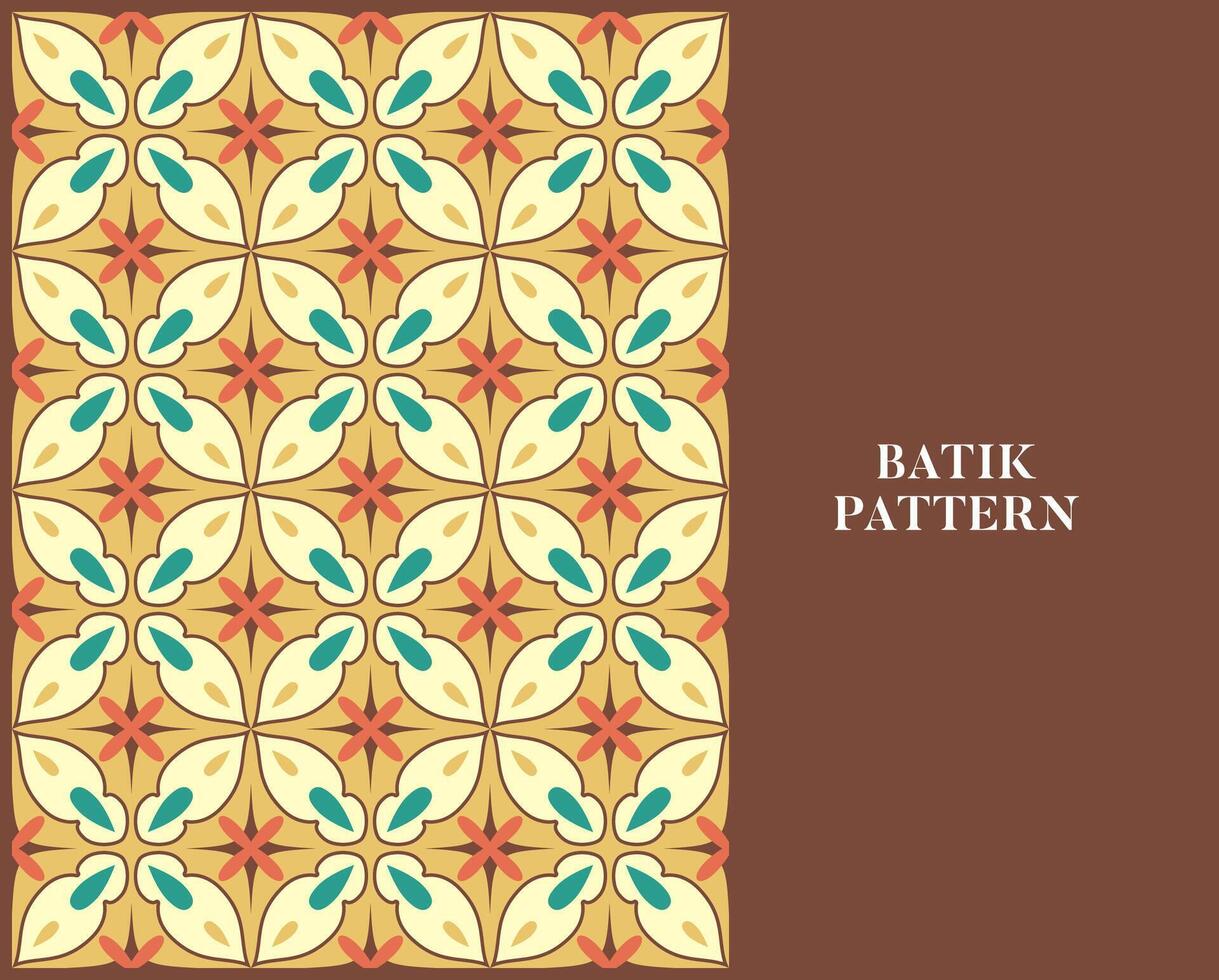 batik modelo con retro estilo y color vector