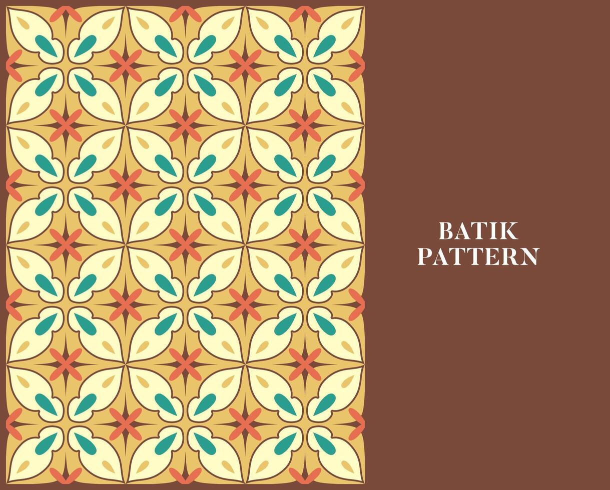 BATIK PATTERN WITH RETRO STYLE AND COLOR vector