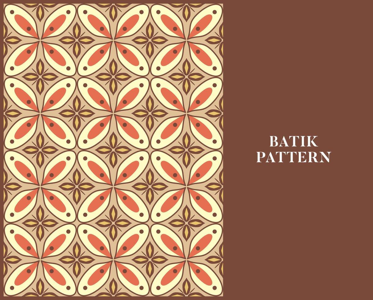 BATIK PATTERN WITH RETRO STYLE AND COLOR vector