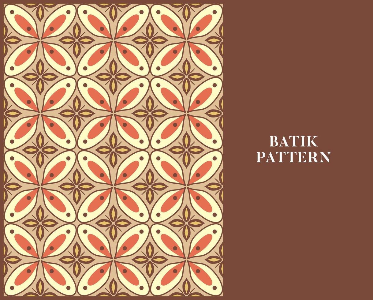 BATIK PATTERN WITH RETRO STYLE AND COLOR vector