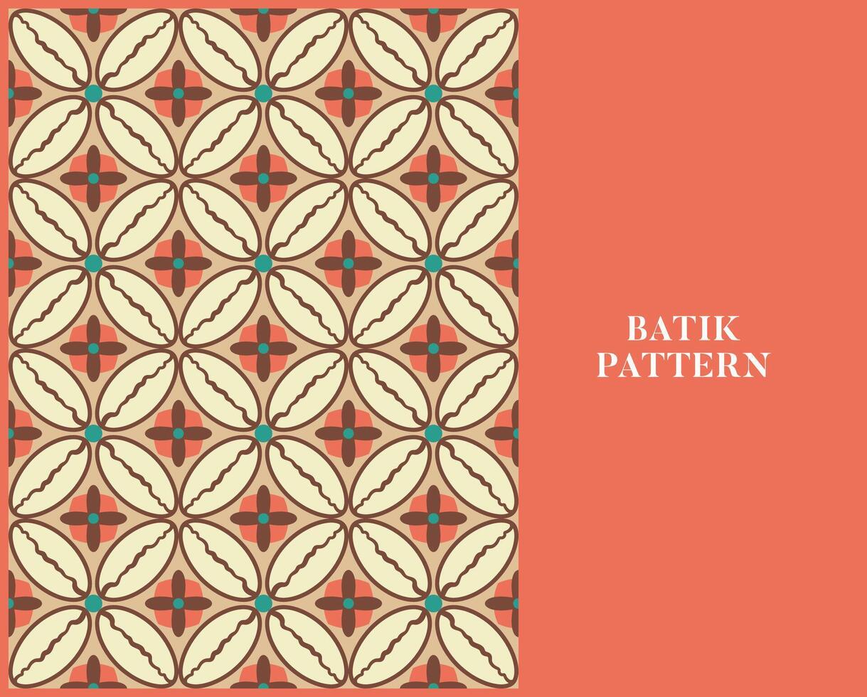 BATIK PATTERN WITH RETRO STYLE AND COLOR vector