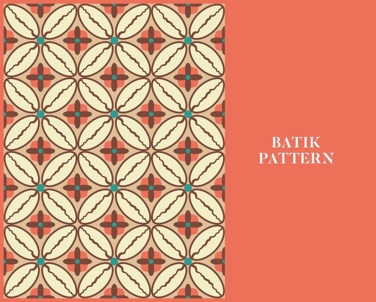 BATIK PATTERN WITH RETRO STYLE AND COLOR vector