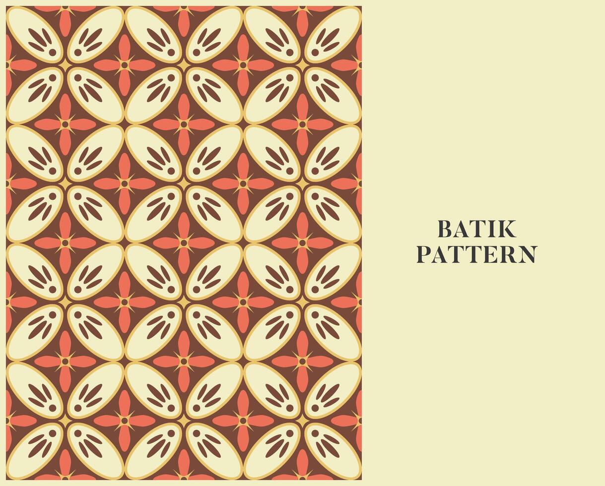 BATIK PATTERN WITH RETRO STYLE AND COLOR vector
