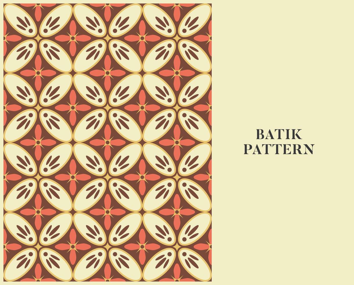 BATIK PATTERN WITH RETRO STYLE AND COLOR vector