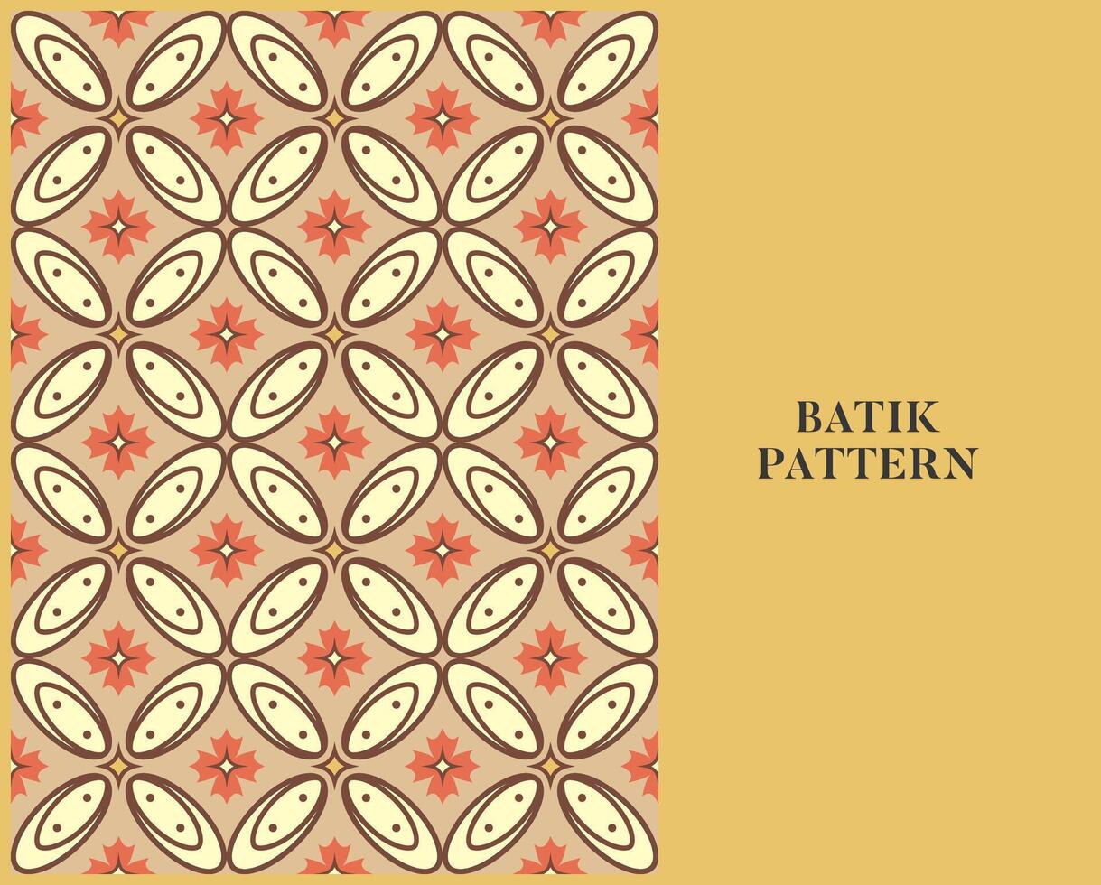 BATIK PATTERN WITH RETRO STYLE AND COLOR vector
