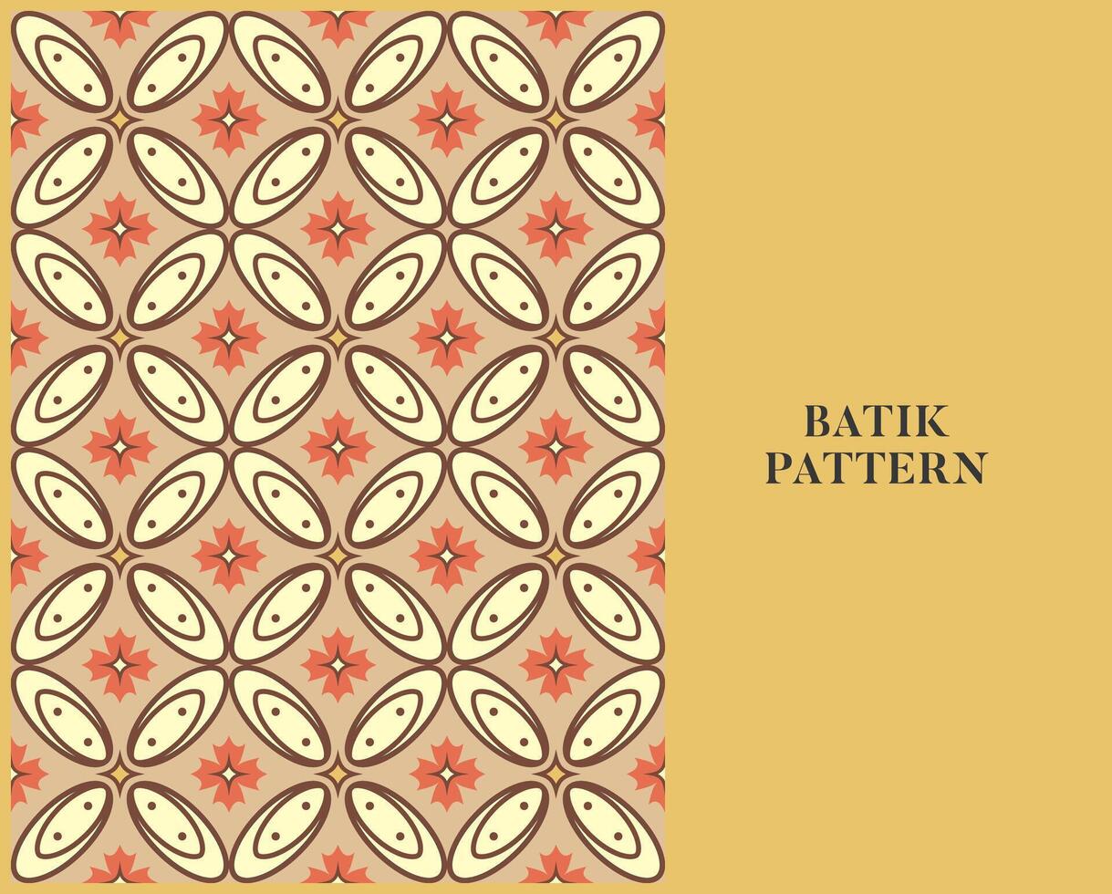 BATIK PATTERN WITH RETRO STYLE AND COLOR vector