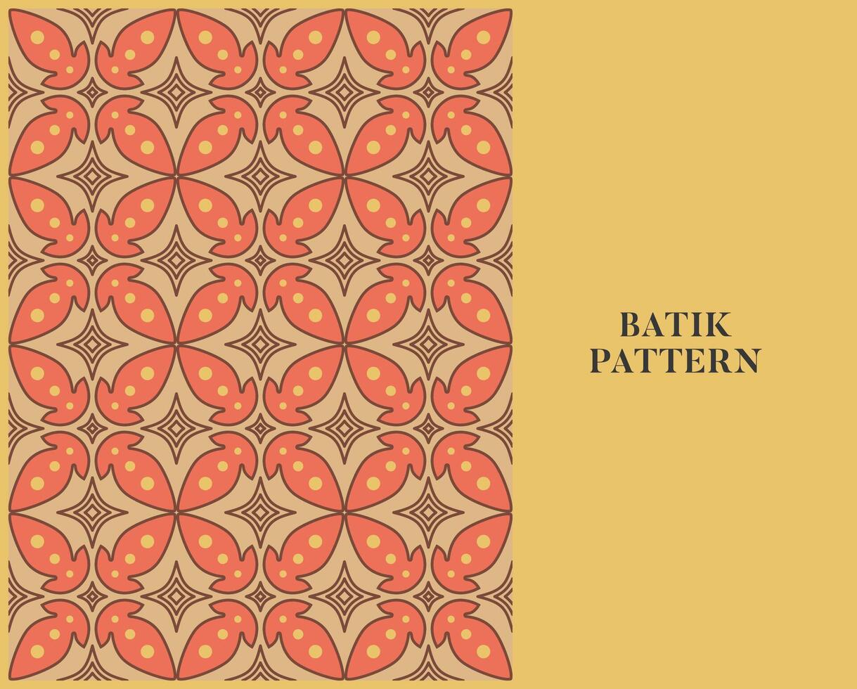 BATIK PATTERN WITH RETRO STYLE AND COLOR vector