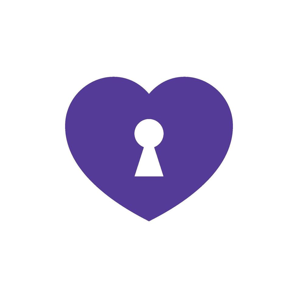 Keyhole Heart Icon Vector Template Illustration Design