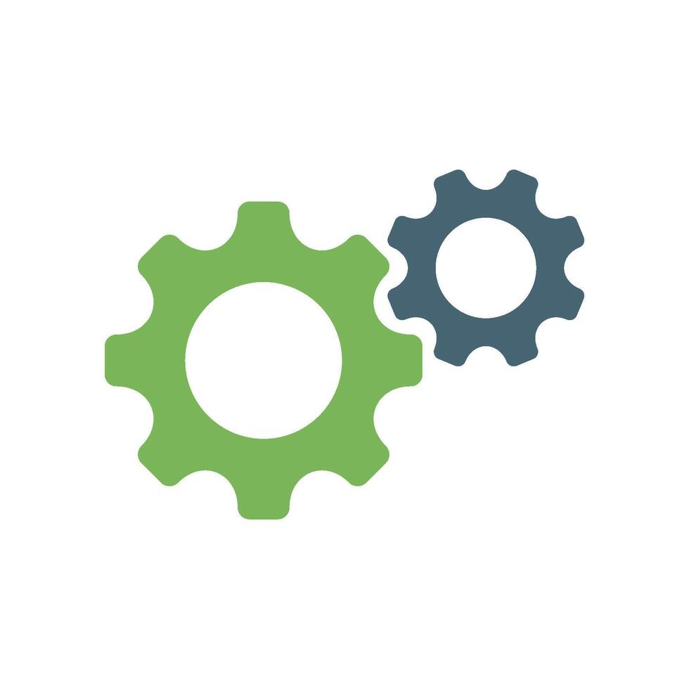 Gear Icon Vector Template, Flat Design Engineering Cogwheel Illustration Design