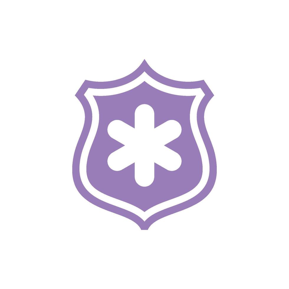 Simple Cross Healthcare Shield Icon Logo Template vector