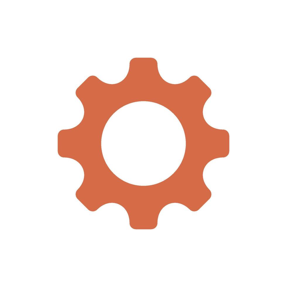 Gear Icon Vector Template, Flat Design Engineering Cogwheel Illustration Design