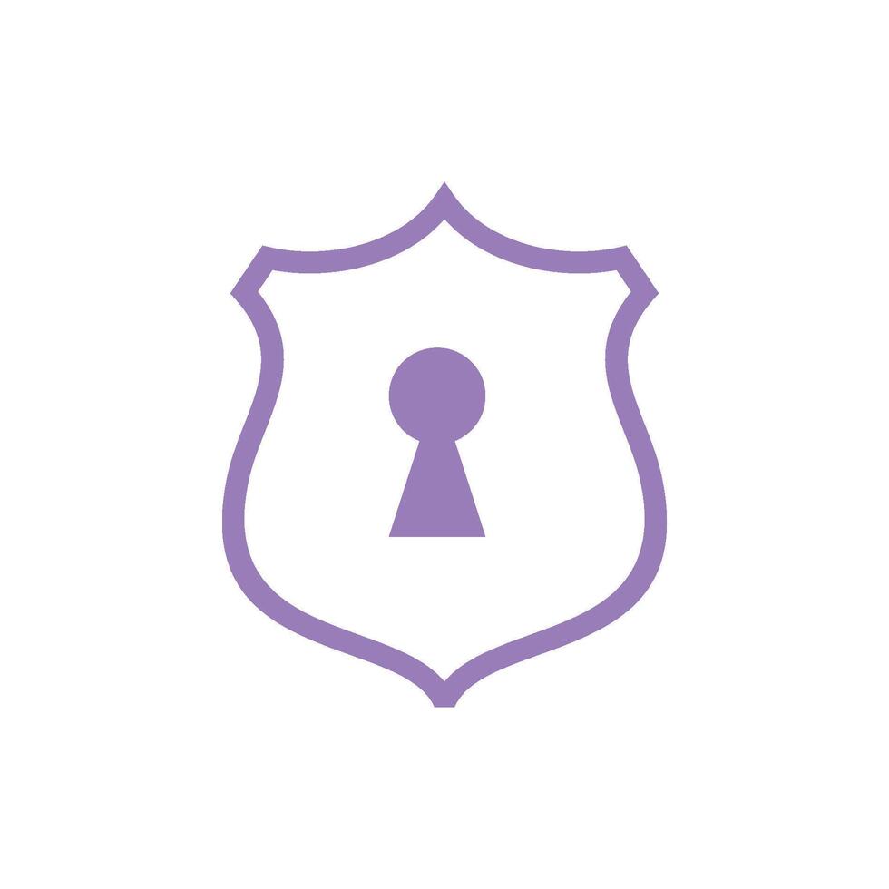 Keyhole Shield Pictogram Icon Vector Logo Template
