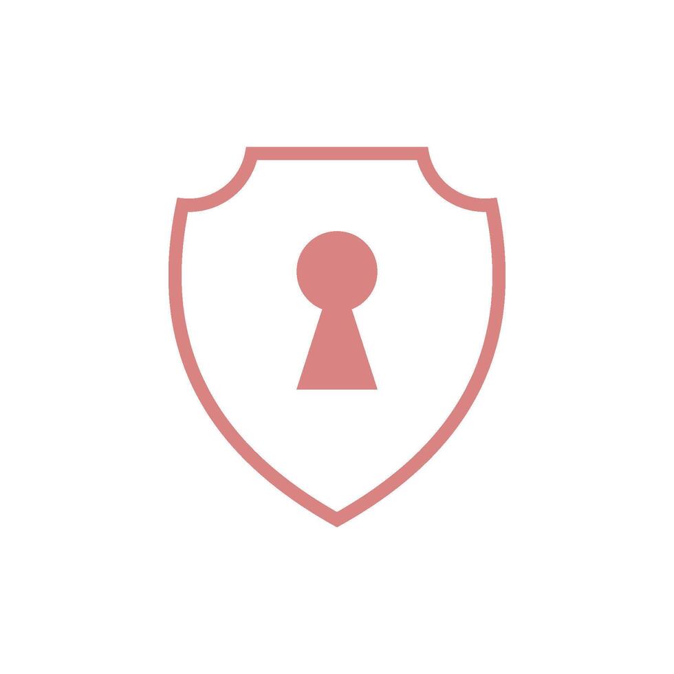 Keyhole Shield Pictogram Icon Vector Logo Template