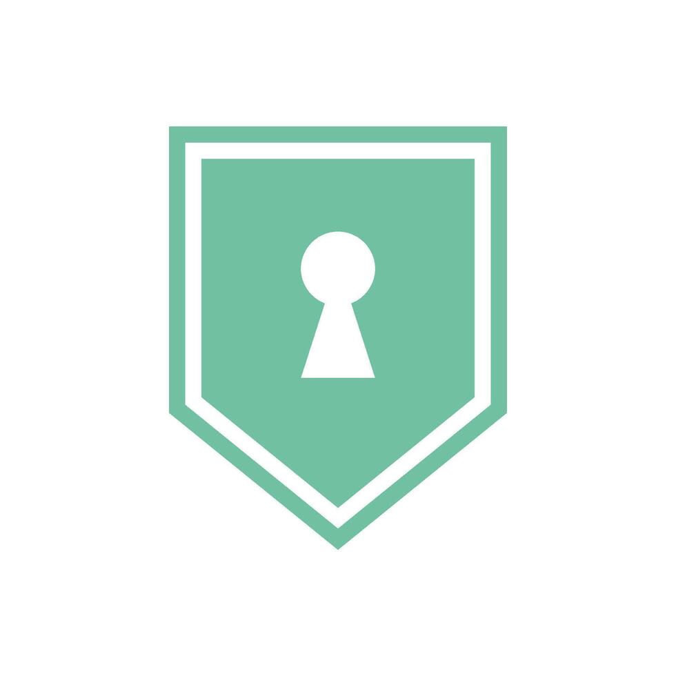 Keyhole Shield Pictogram Icon Vector Logo Template