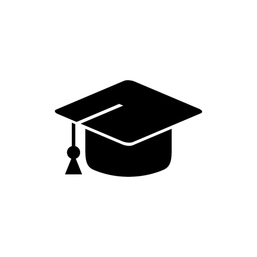 graduado soltero gorra educación icono vector logo modelo